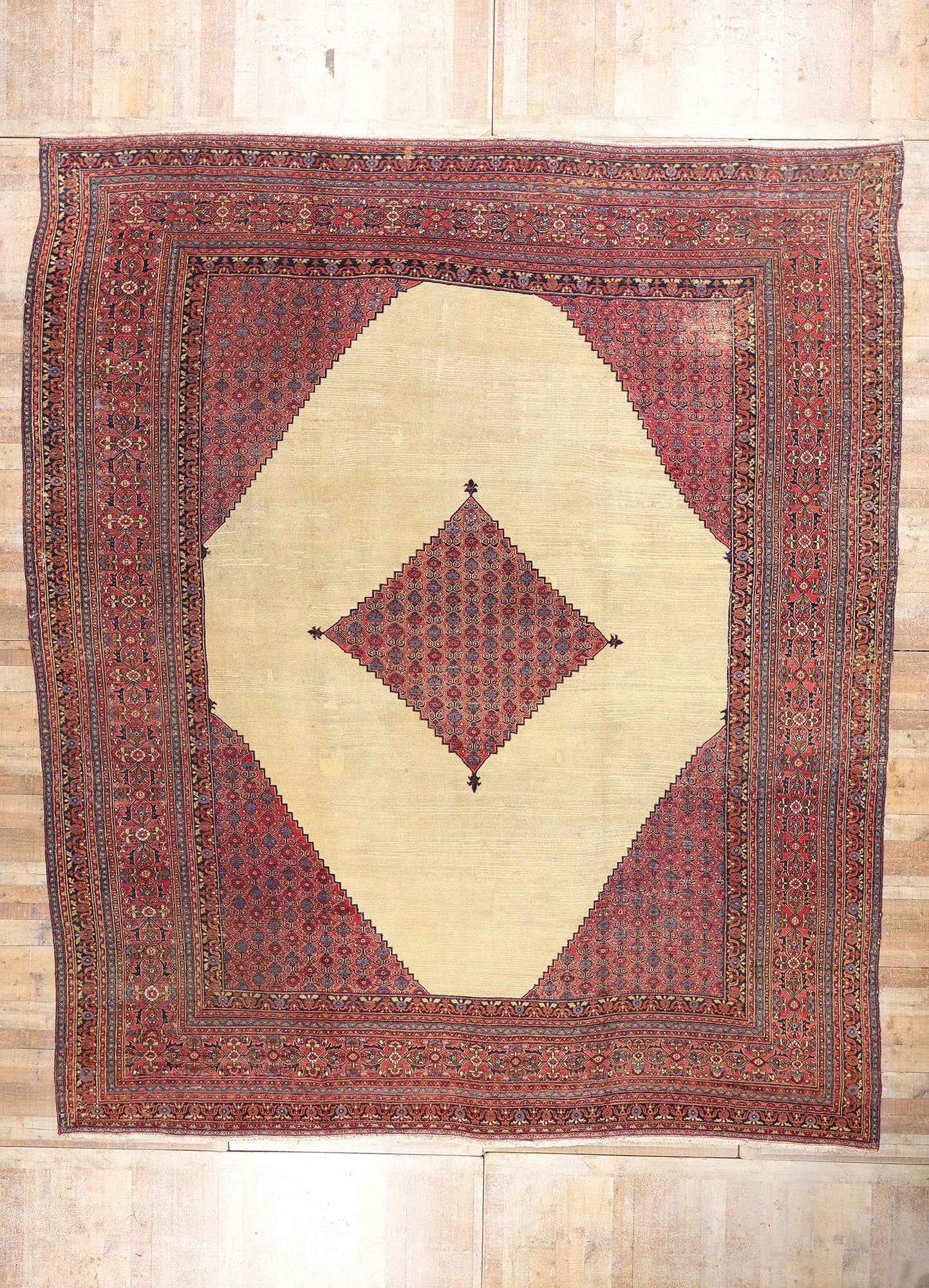 14 x 16 - Red Antique Persian Khorassan Rug - 74232