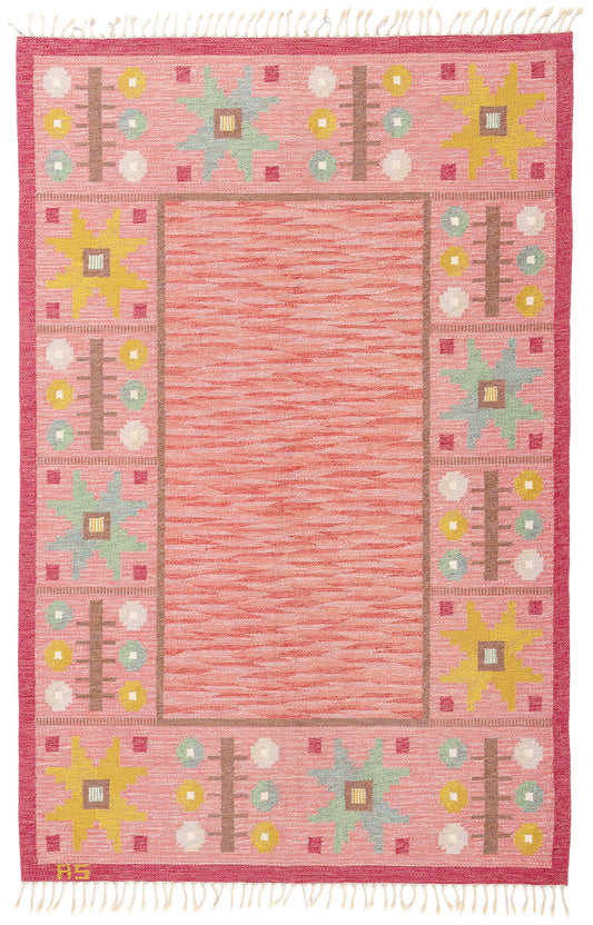 6 x 10 Astrid Sampe Vintage Swedish Rollakan Rug 79055