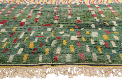 12 x 14 Modern Green Beni Mrirt Moroccan Rug 79134