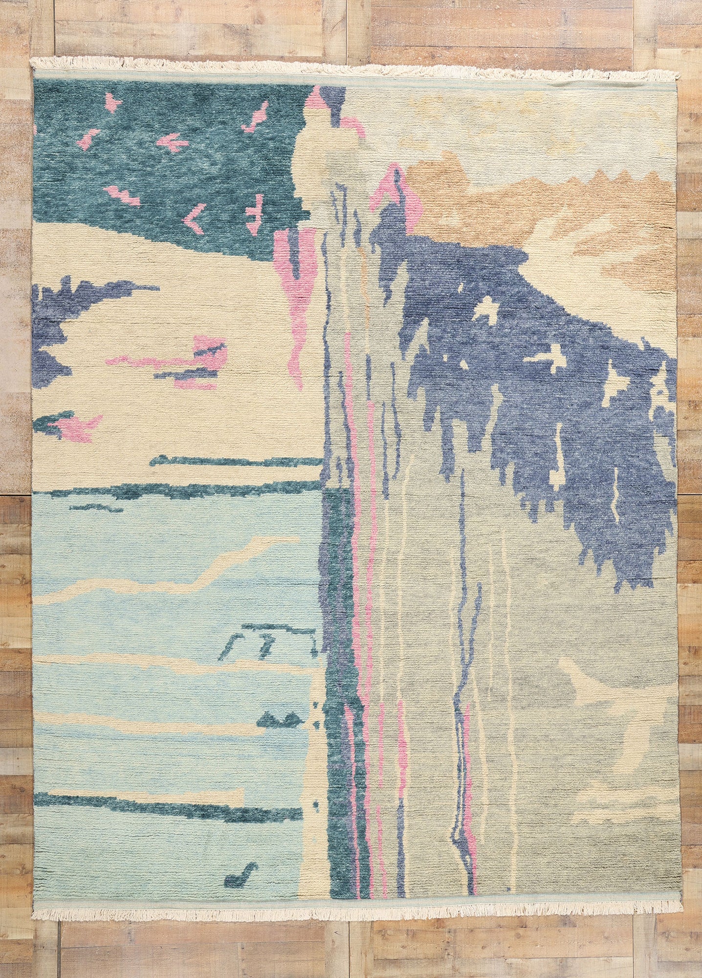 9 x 12 Ethereal Abstract Biophilic Moroccan Rug 31249