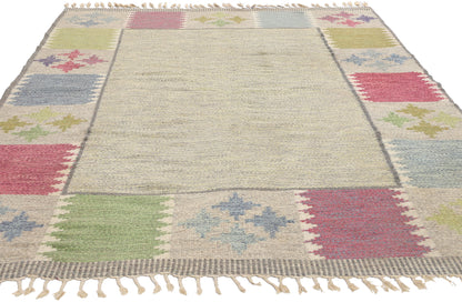 5 x 8 Bitte Ahlgren Vintage Swedish Rollakan Rug 79048