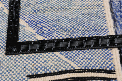 10 x 13 - Blue Modern Beni Mrirt Moroccan Rug - 21184