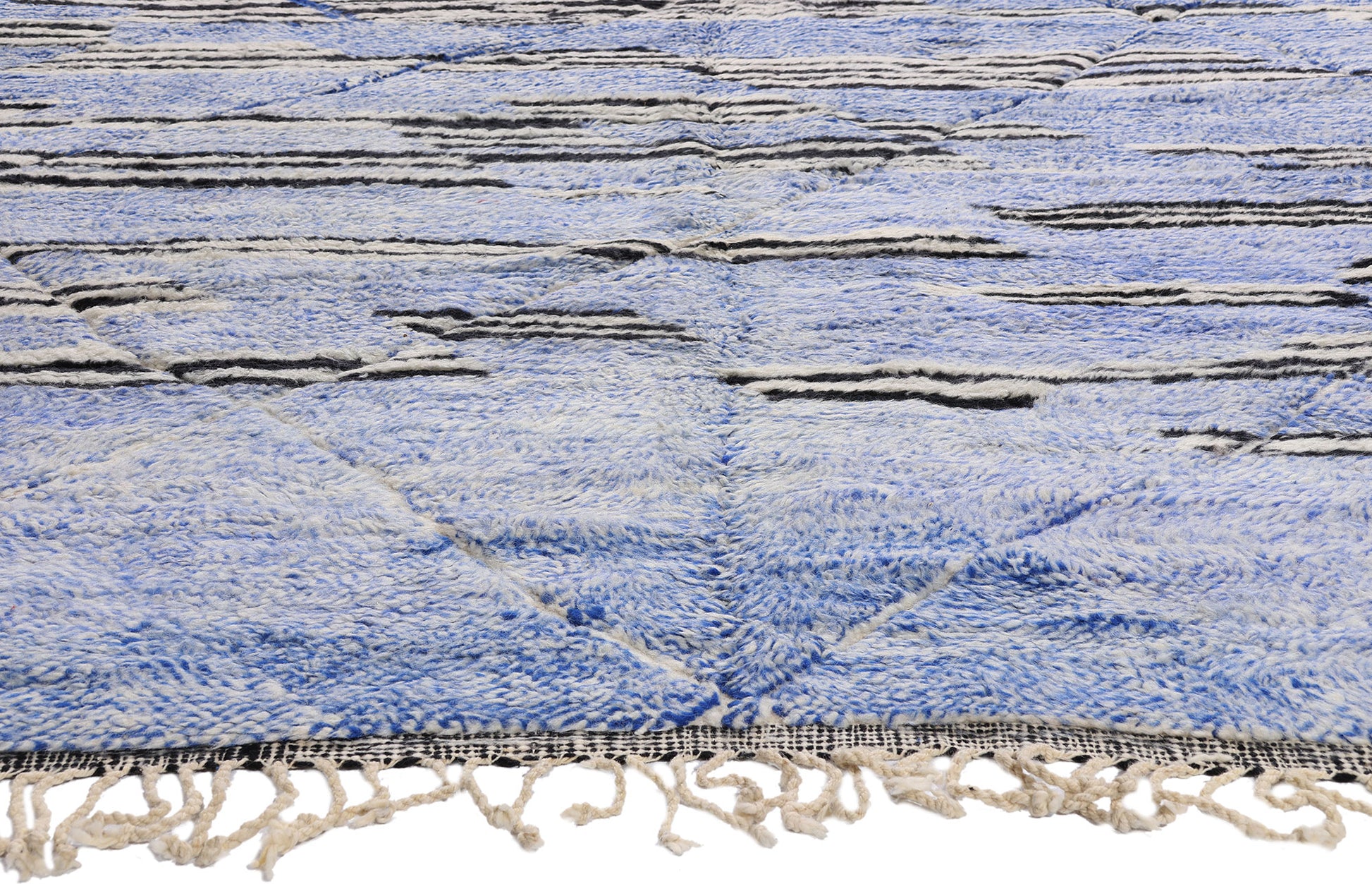 10 x 13 - Blue Modern Beni Mrirt Moroccan Rug - 21184