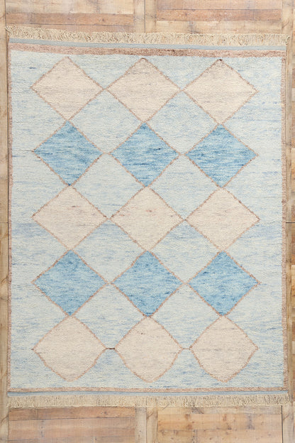 8 x 10 Azure Mirage Blue Diamond Moroccan Rug 31237
