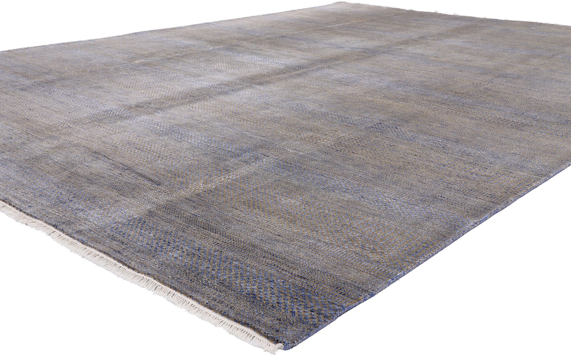 9 x 12 Gray Transitional Wool and Silk Rug 30332