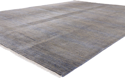 9 x 12 Gray Transitional Wool and Silk Rug 30332