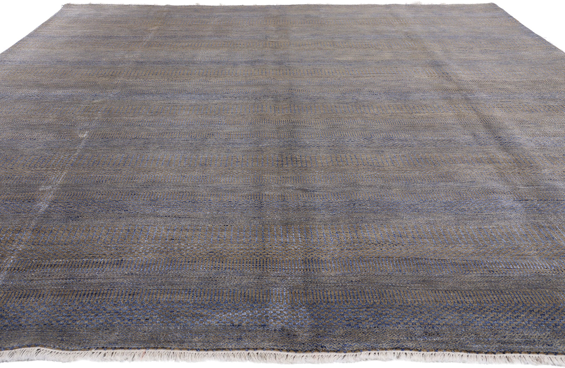 9 x 12 Gray Transitional Wool and Silk Rug 30332