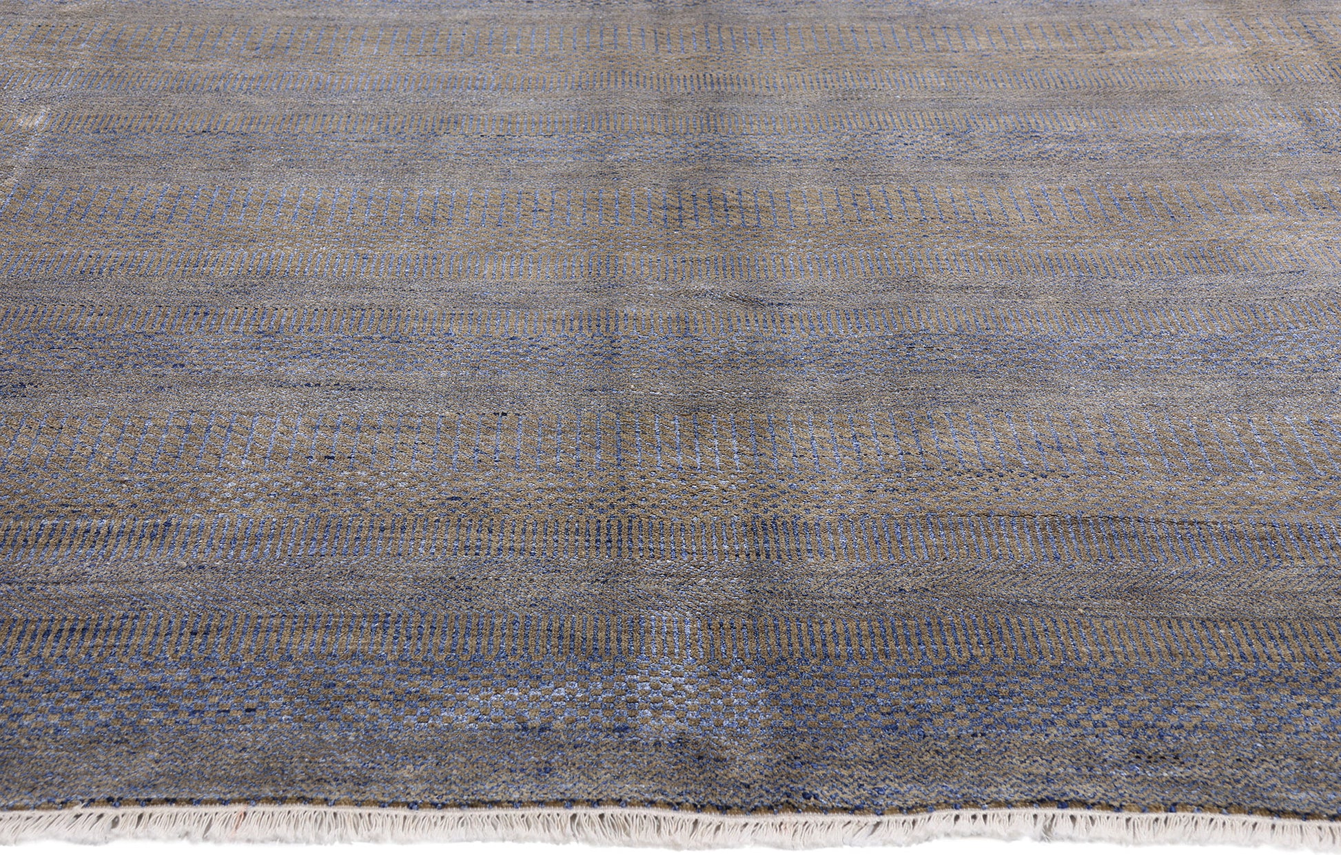 9 x 12 Gray Transitional Wool and Silk Rug 30332