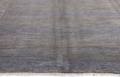 9 x 12 Gray Transitional Wool and Silk Rug 30332