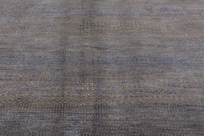 9 x 12 Gray Transitional Wool and Silk Rug 30332