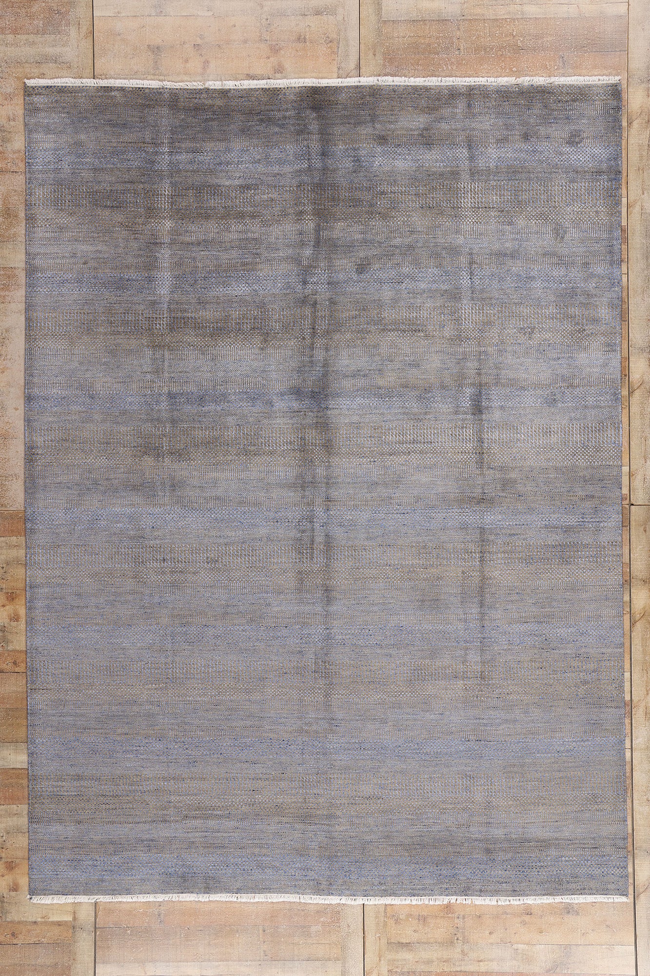 9 x 12 Gray Transitional Wool and Silk Rug 30332