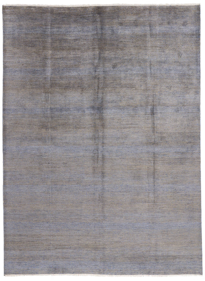 9 x 12 Gray Transitional Wool and Silk Rug 30332