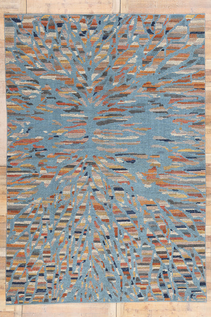 9 x 12 Modern Abstract Pakistani Soumak Rug 81129