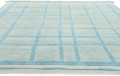 8 x 10 Cubist Azure Grid Modern Moroccan Rug 31245
