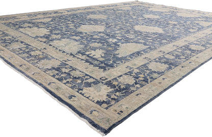 10 x 14 - Blue Modern Oushak Rug - 30711