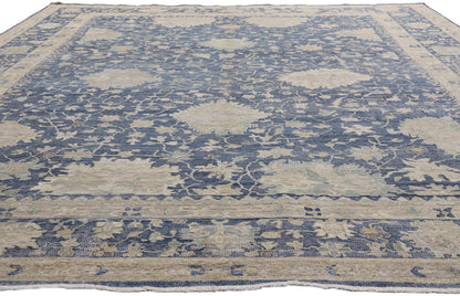 10 x 14 - Blue Modern Oushak Rug - 30711