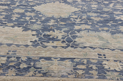 10 x 14 - Blue Modern Oushak Rug - 30711