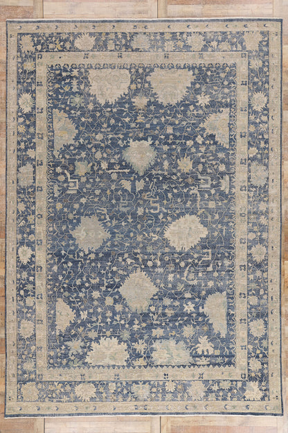 10 x 14 - Blue Modern Oushak Rug - 30711
