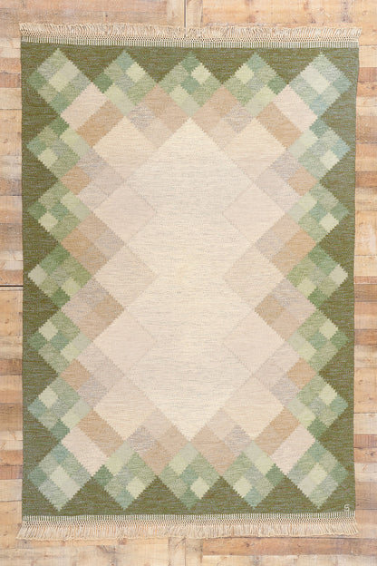 6 x 9 Brita Svefors Vintage Swedish Rollakan Rug 79027