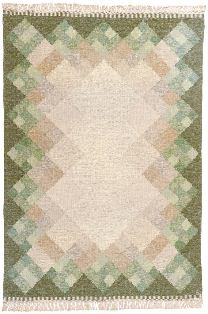 6 x 9 Brita Svefors Vintage Swedish Rollakan Rug 79027