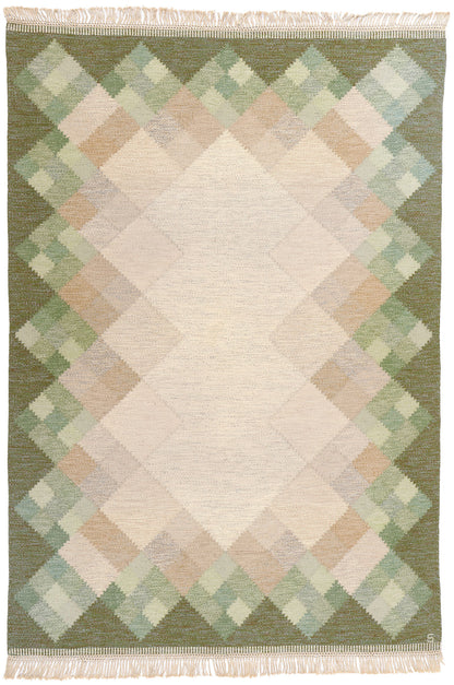 6 x 9 Brita Svefors Vintage Swedish Rollakan Rug 79027