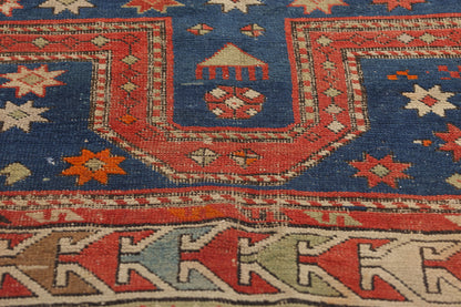 3 x 4 Antique Caucasian Kazak Prayer Rug 78977