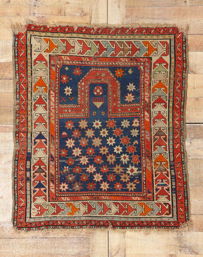 3 x 4 Antique Caucasian Kazak Prayer Rug 78977