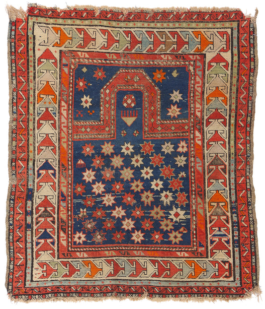3 x 4 Antique Caucasian Kazak Prayer Rug 78977