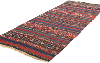 2 x 7 Antique Caucasian Shahsavan Jajim Kilim Rug 78943