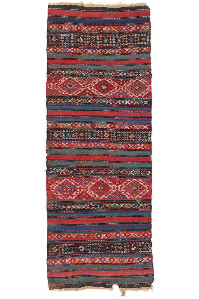 2 x 7 Antique Caucasian Shahsavan Jajim Kilim Rug 78943
