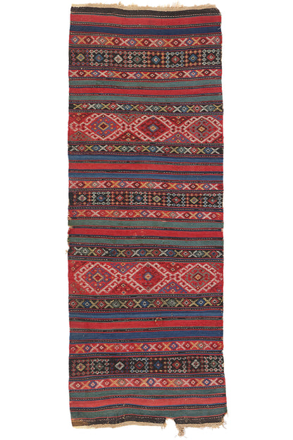 2 x 7 Antique Caucasian Shahsavan Jajim Kilim Rug 78943
