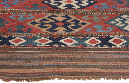 3 x 4 Antique Caucasian Shirvan Kilim Rug 78941