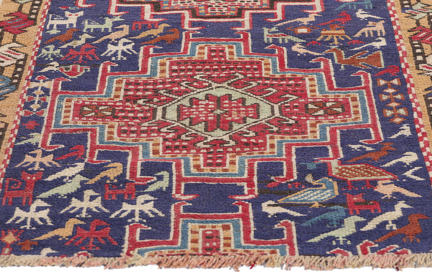 3 x 4 Antique Caucasian Soumak Rug 78942
