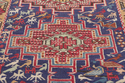 3 x 4 Antique Caucasian Soumak Rug 78942