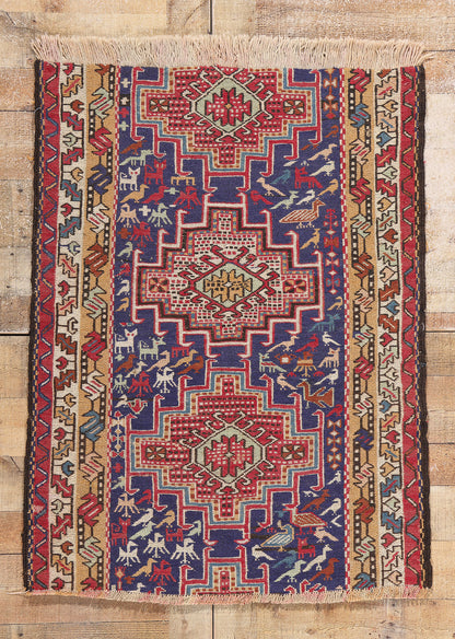3 x 4 Antique Caucasian Soumak Rug 78942