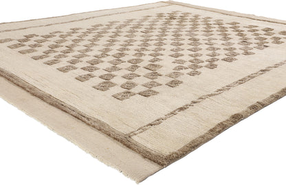 8 x 10 Modern Checkered Moroccan High-Low Rug 31193