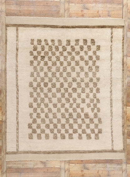 8 x 10 Modern Checkered Moroccan High-Low Rug 31193