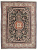 9 x 12 Vintage Black Chinese Savonnerie Rug 79095