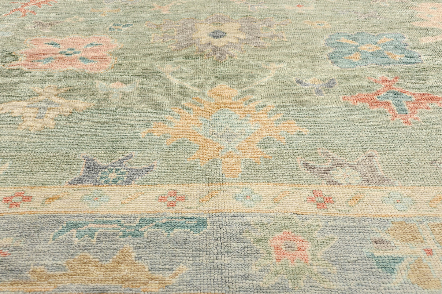 8 x 10 Modern Green Turkish Oushak Rug 53961