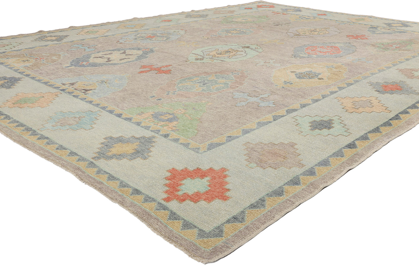 10 x 13 Modern Turkish Oushak Rug 53957
