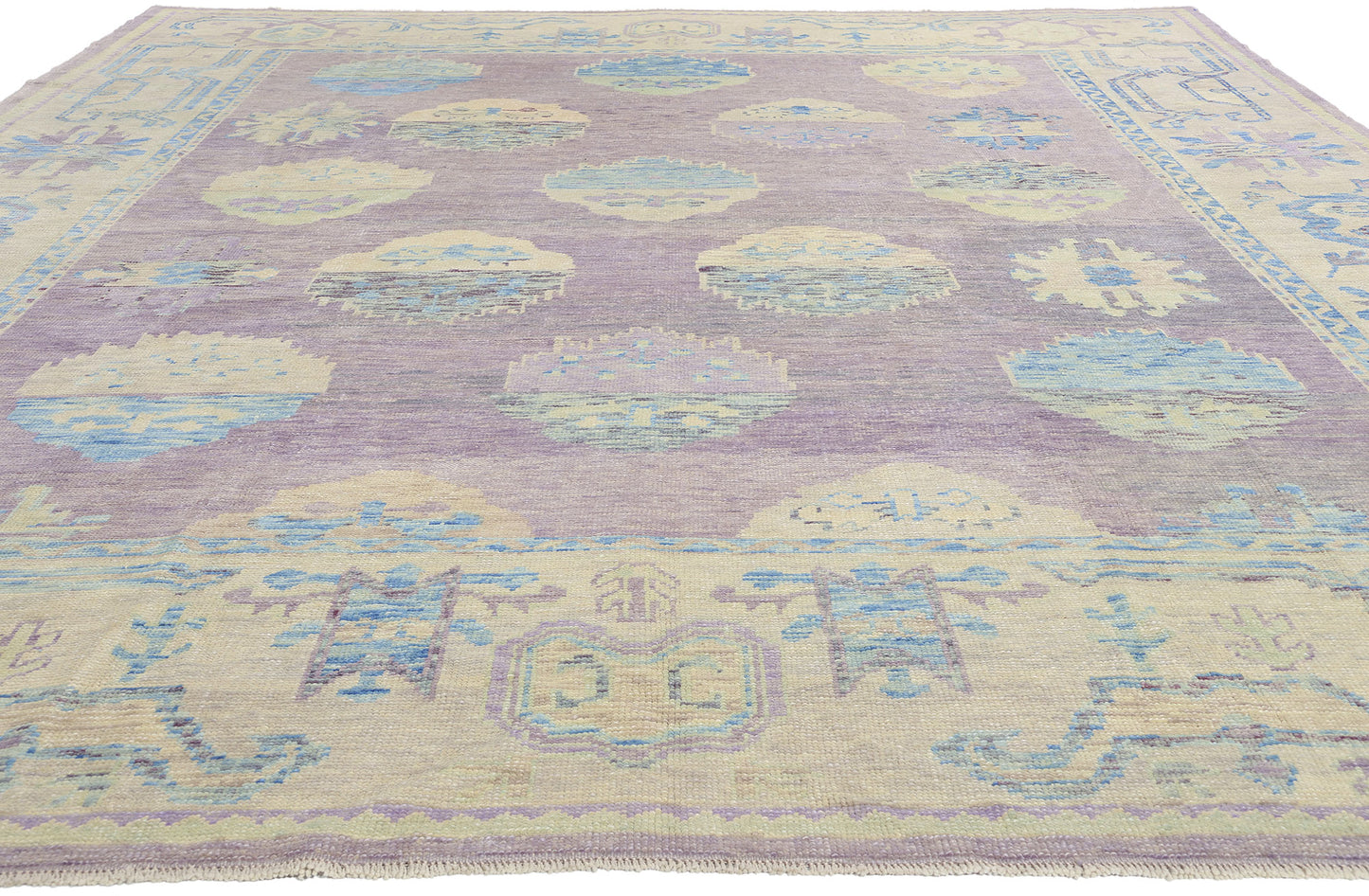 10 x 14 Modern Lavender Turkish Oushak Rug 53978