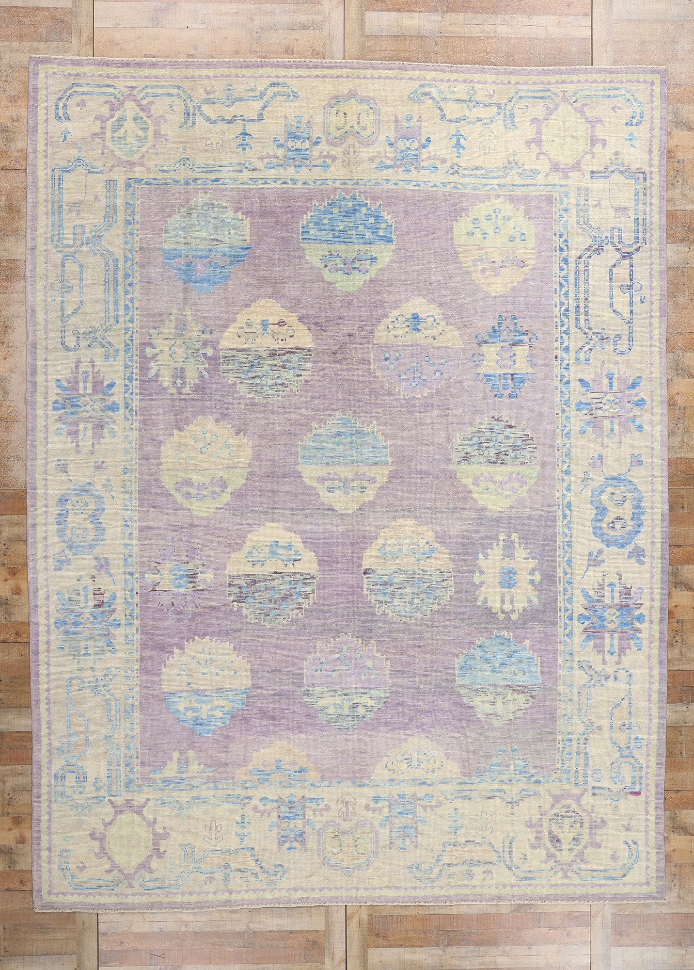 10 x 14 Modern Lavender Turkish Oushak Rug 53978