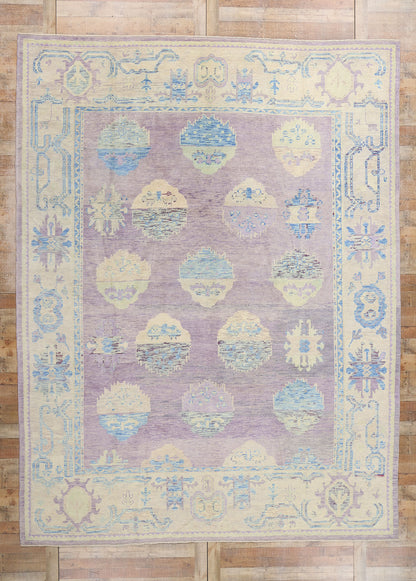 10 x 14 Modern Lavender Turkish Oushak Rug 53978