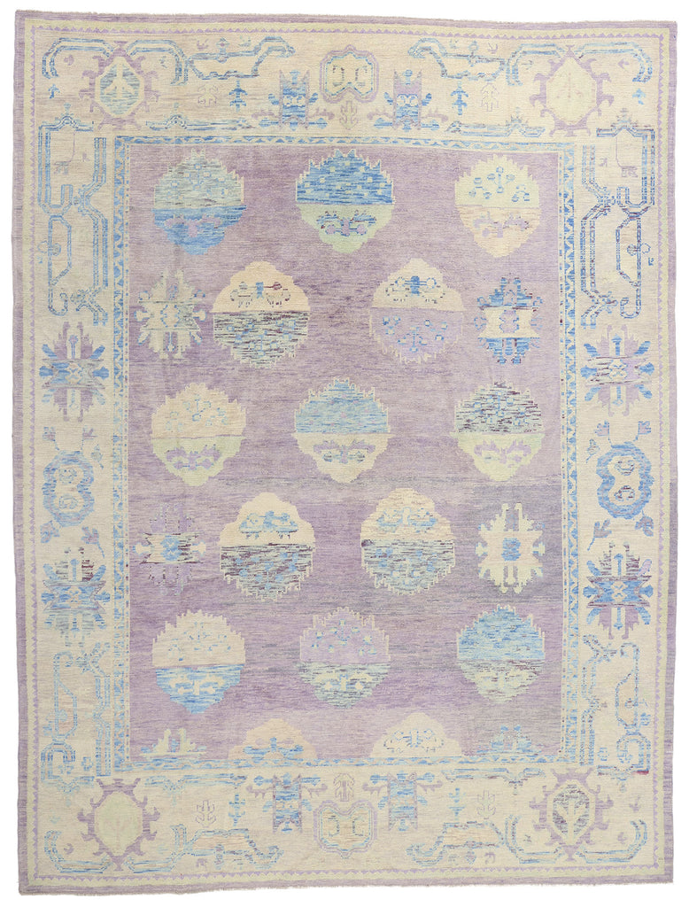 10 x 14 Modern Lavender Turkish Oushak Rug 53978