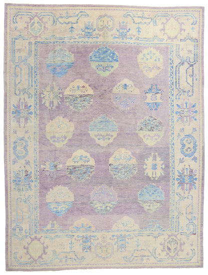 10 x 14 Modern Lavender Turkish Oushak Rug 53978