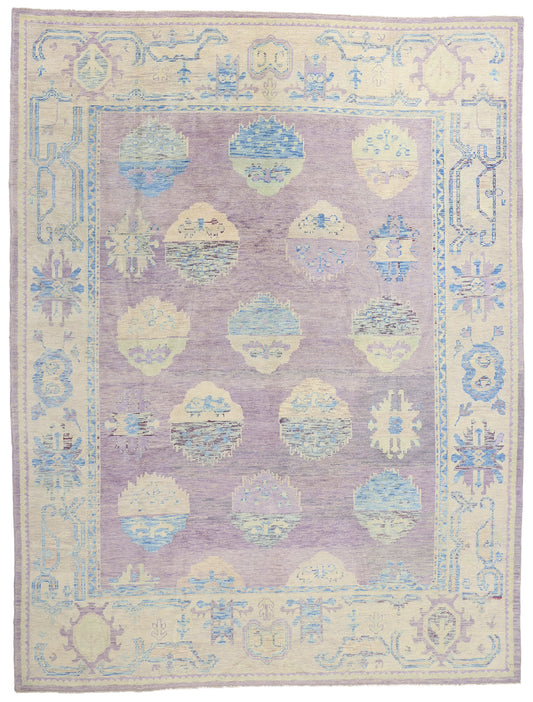 10 x 14 Modern Lavender Turkish Oushak Rug 53978