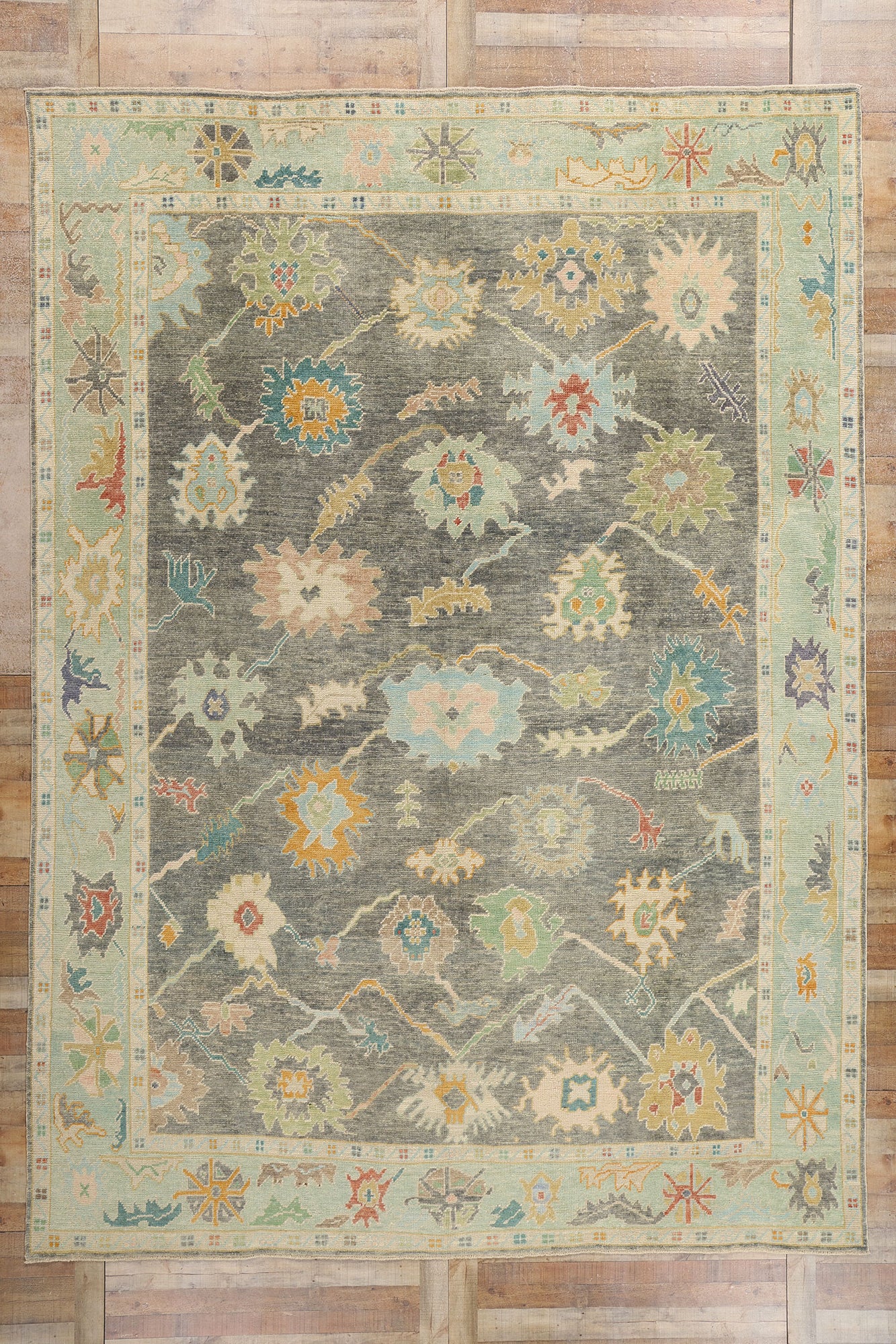 10 x 14 Colorful Turkish Oushak Rug 53958
