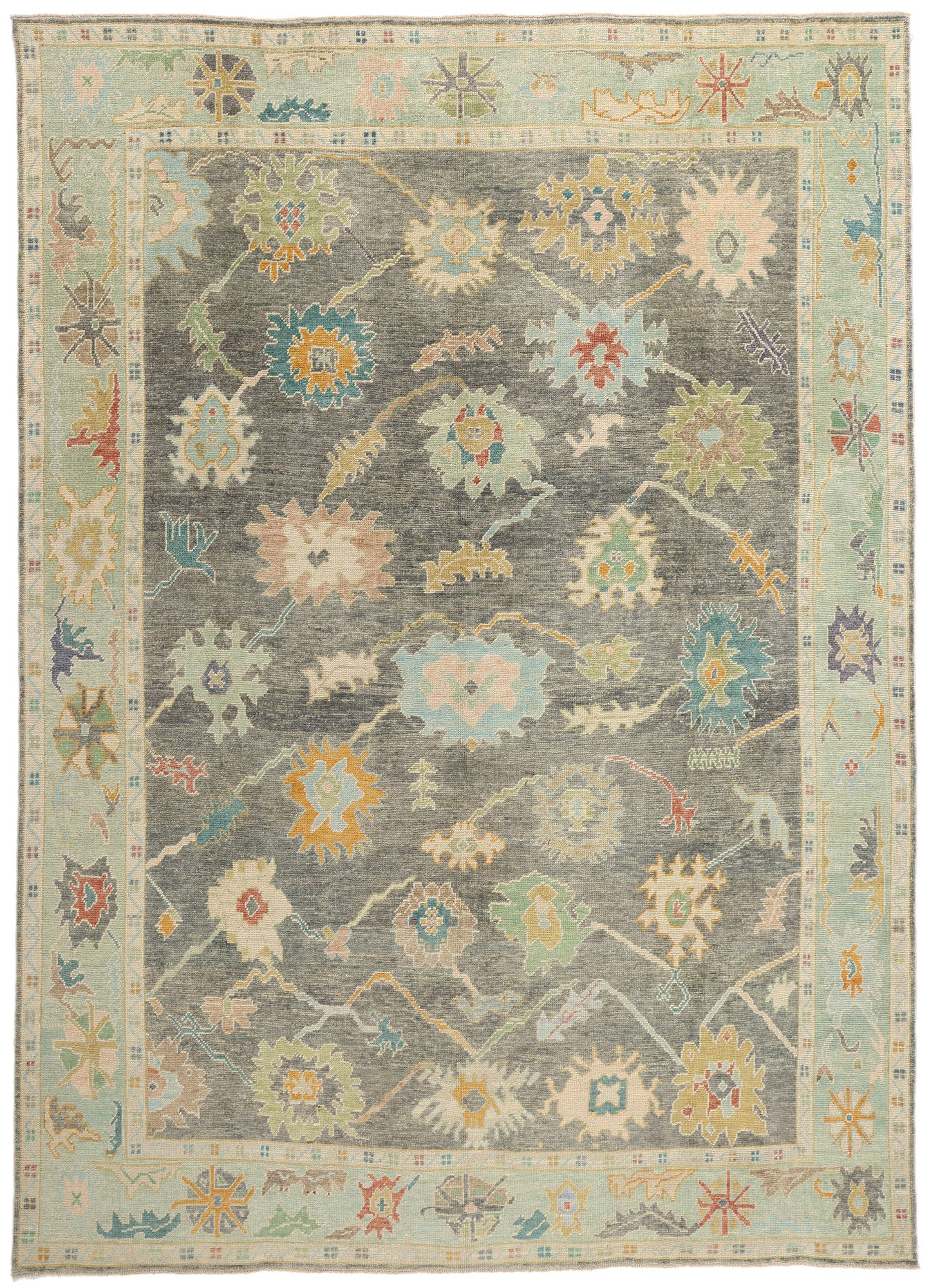 10 x 14 Colorful Turkish Oushak Rug 53958