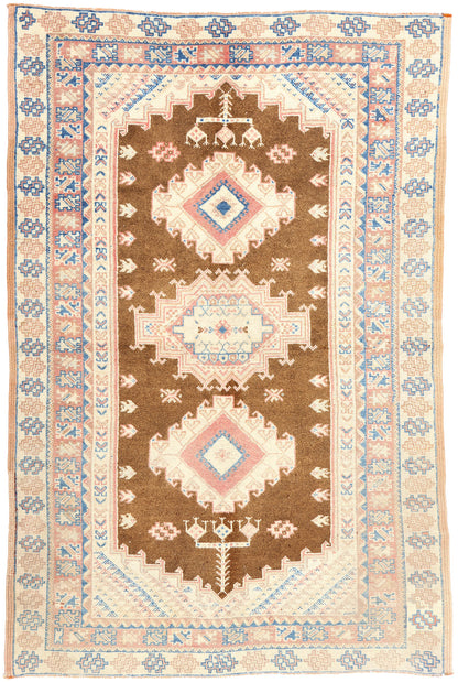 5 x 8 Vintage Turkish Oushak Rug 53617