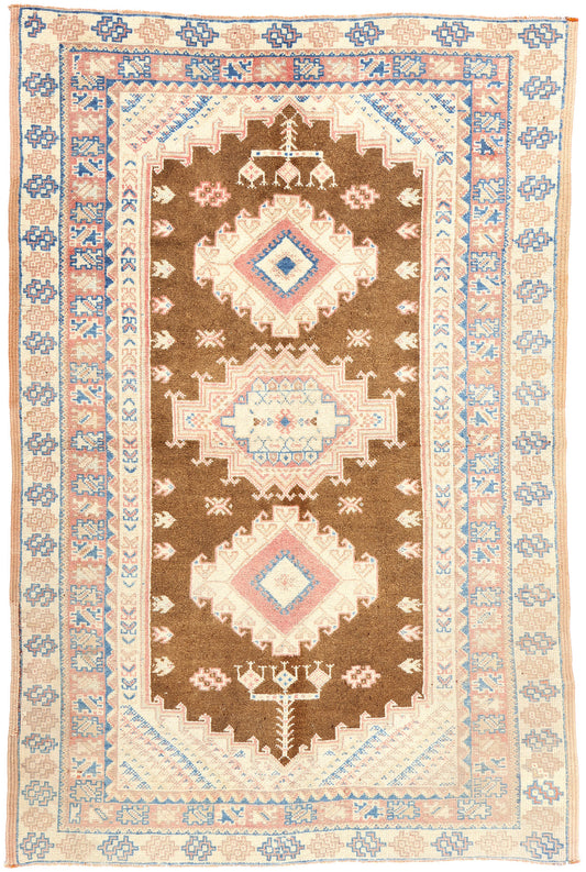 5 x 8 Vintage Turkish Oushak Rug 53617